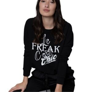 Eleven Loves Le Freak C’est Chic Sweatshirt in Black Size Small